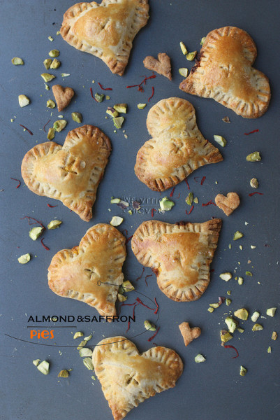 ALMOND AND SAFFRON VALENTINE PIES