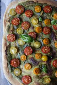 Balsamic Cashew Pesto on Focaccia