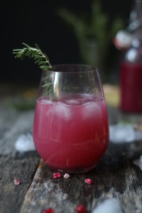 Pomegranate-Ginger Syrup- Pomegranate Vodka Fizz