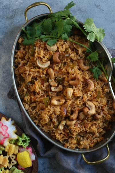 Capsicum/Green Bell Pepper Fried Rice and a Lunch Box Story