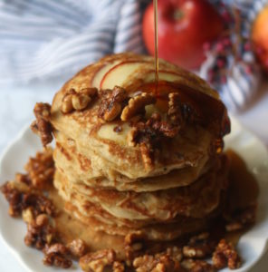 Apple Cake Pancake with Candied Walnuts