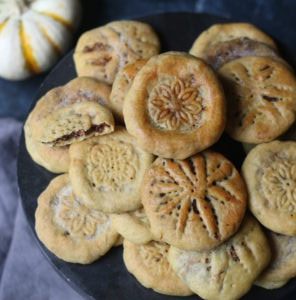 Stuffed Shortbread Cookies with Walnut-Fig-Cocoa Halwa/ Kolooche