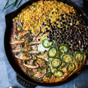 Ancho chili potato hash and corn Omelette