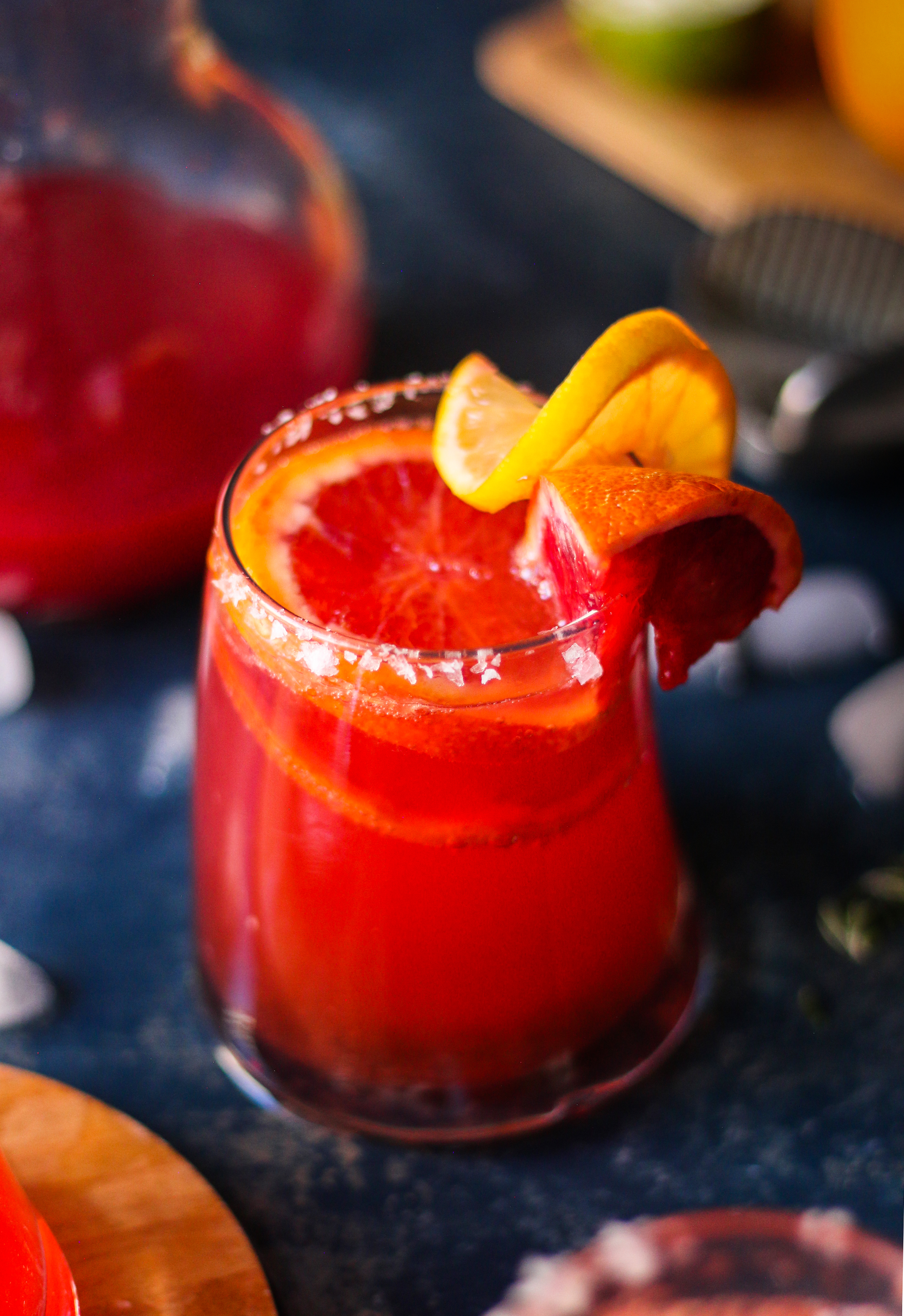 Blood Orange Fizz with bitters and lemon-lime.