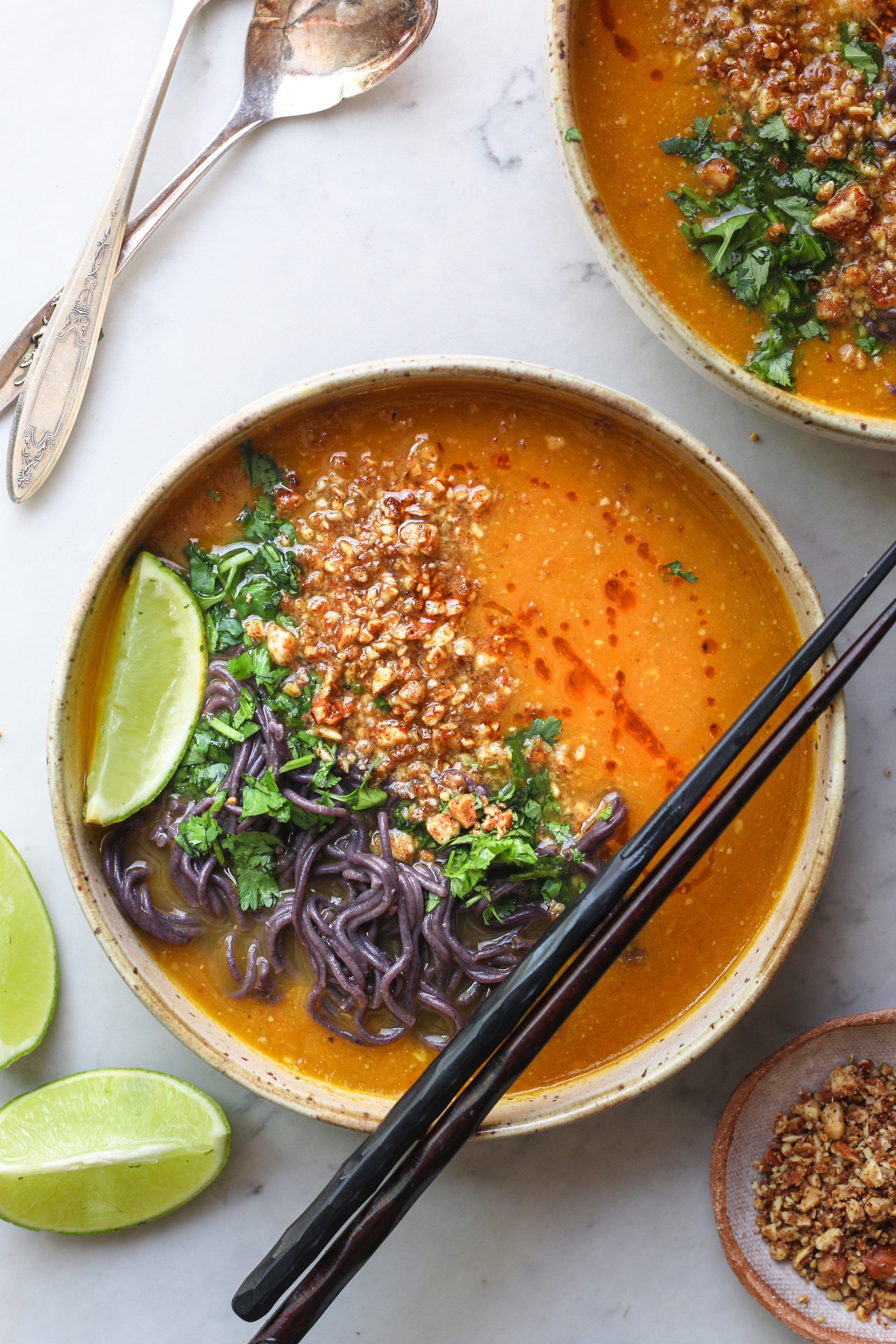 Spicy Sesame Carrot Soup with Red Lentils