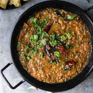 Homestyle Garlicky Teen Daal/ Three Lentils Curry