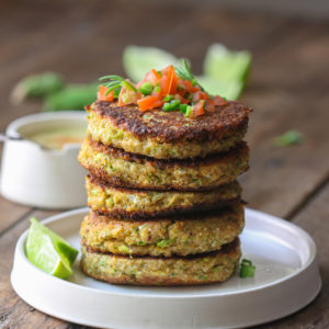 Broccoli Cauliflower Goat Cheese Quinoa Patties