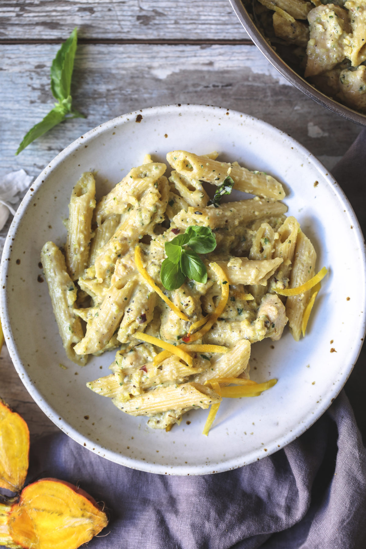 Creamy Veggie Sauce Pasta with Chicken #veggiepasta #springpasta