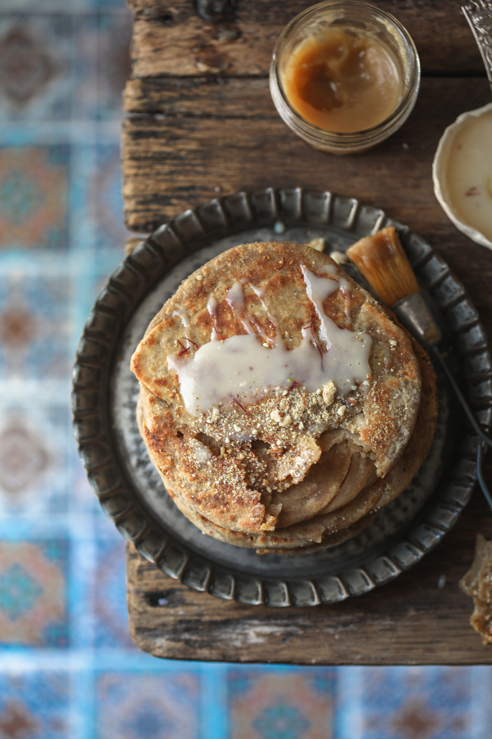 Sweetened Roti /flatbread with nuts