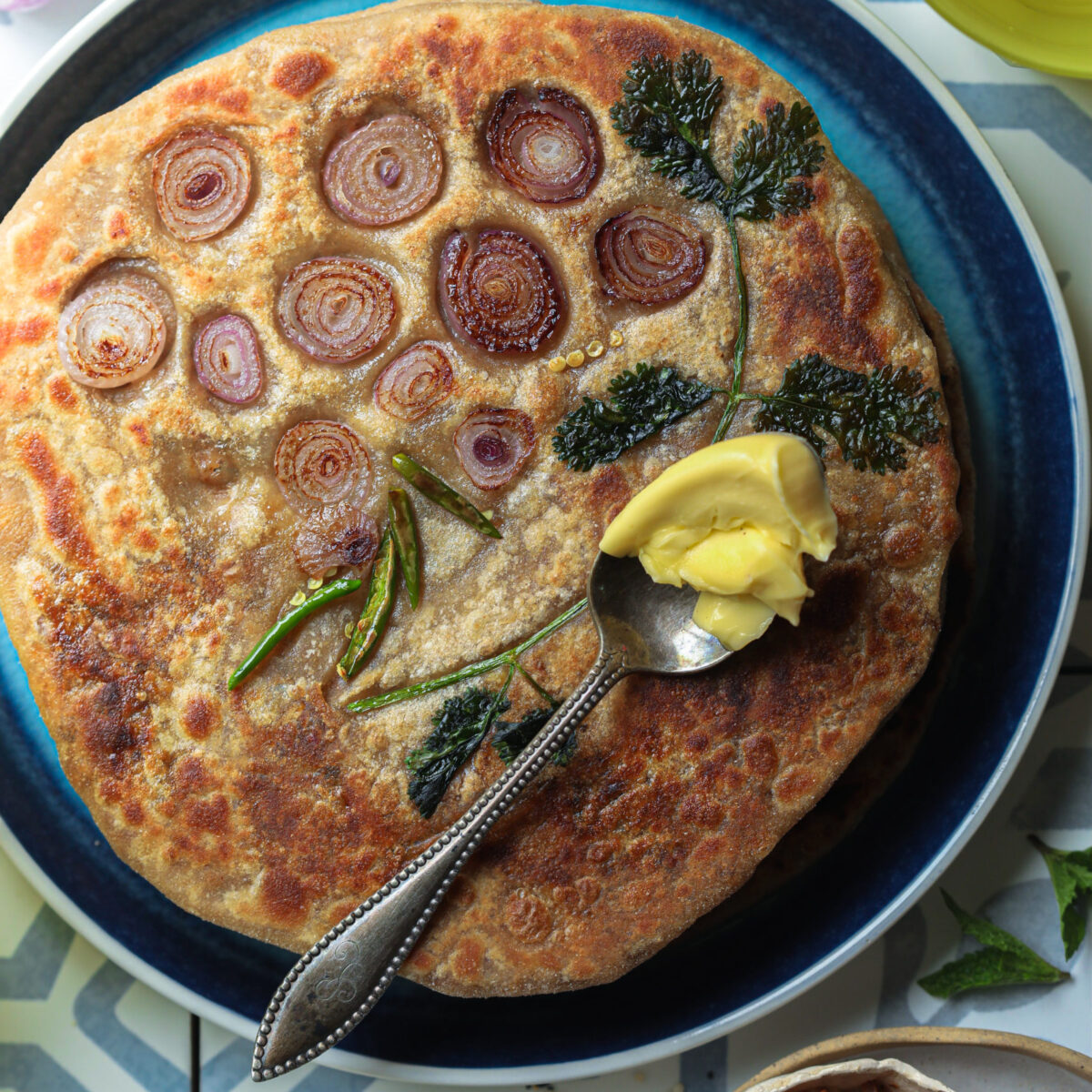 Rajasthani Onion Besan Paratha