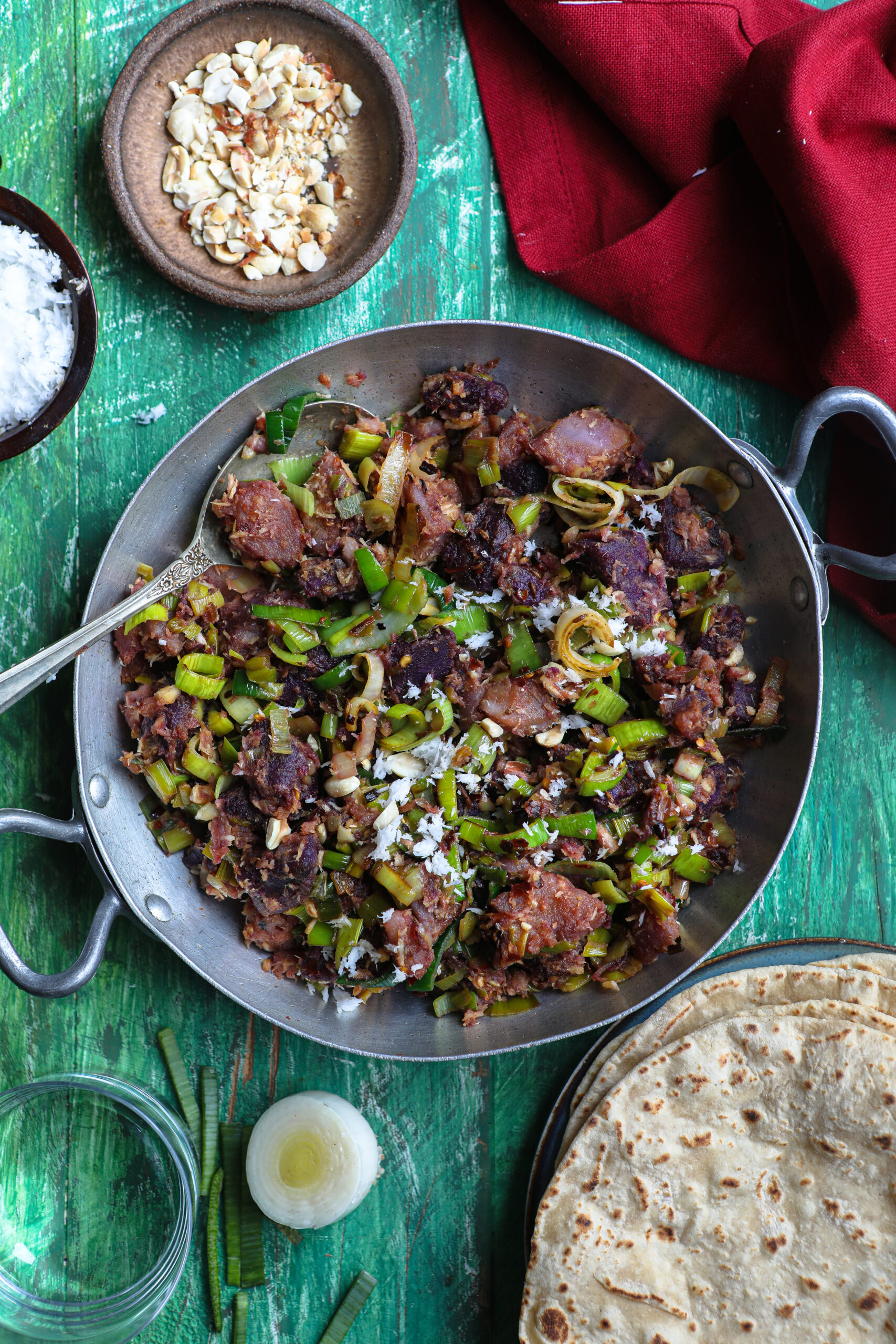 Leek and Sweet Potato Sabzi